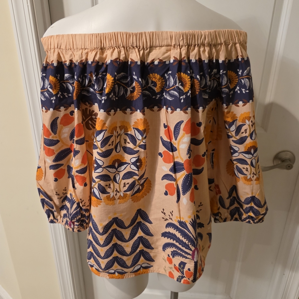 Farm Rio Off Shoulders Blouse Size Large - Picture 4 of 5